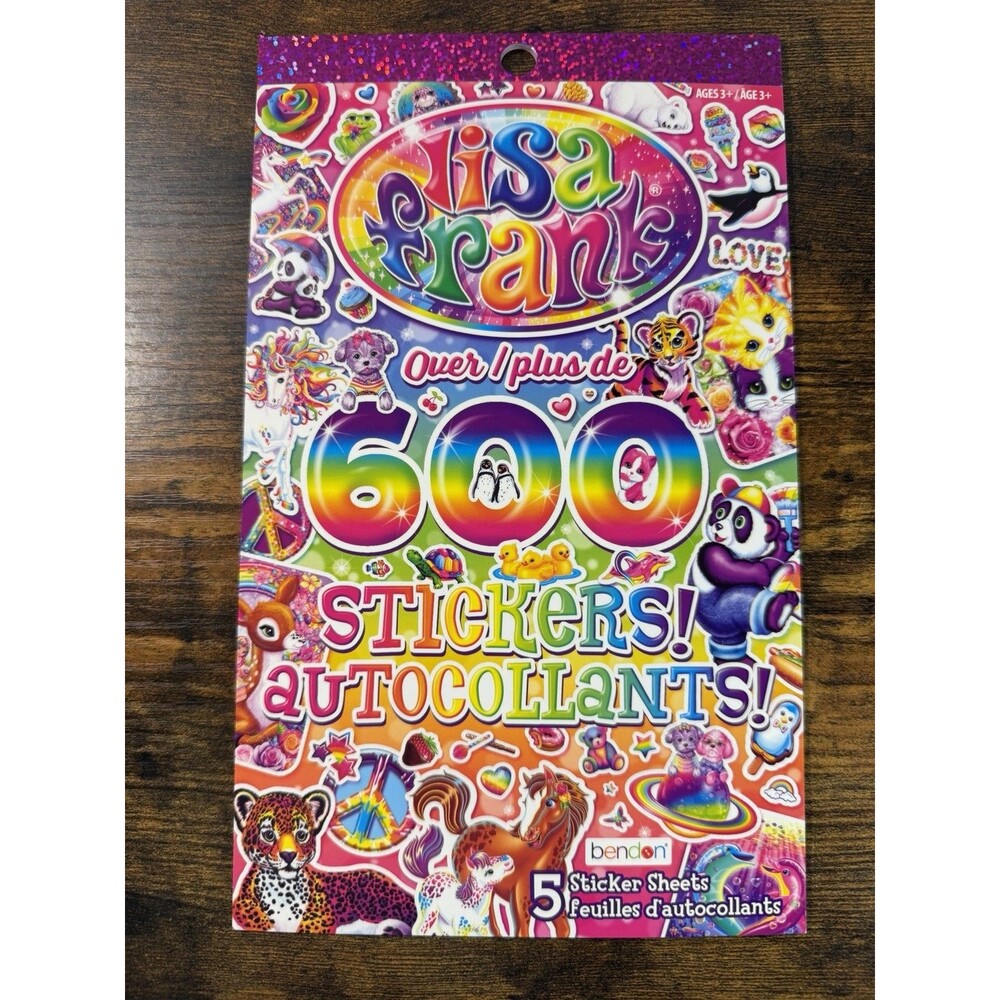 Lisa Frank Sticker Book 5 Sticker Sheets 600 Stickers Bendon New Booklet